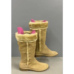 NWOT Women's Nine West Tan Fur Trim Cold Weather / Snow Boots - Size 7
